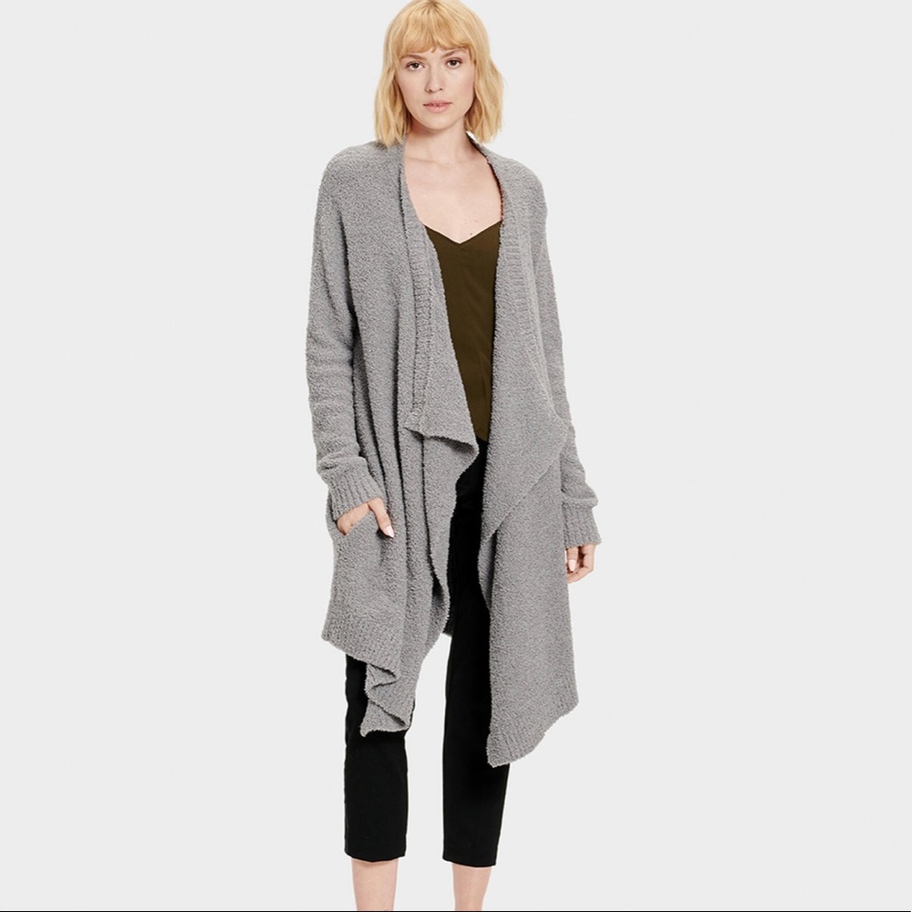 Grey UGG Cardigan With Pockets